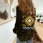 Aotearoa Atua Mahuika Personalised Women Casual Shirt Maori Goddess Of Fire Taniko Motifs