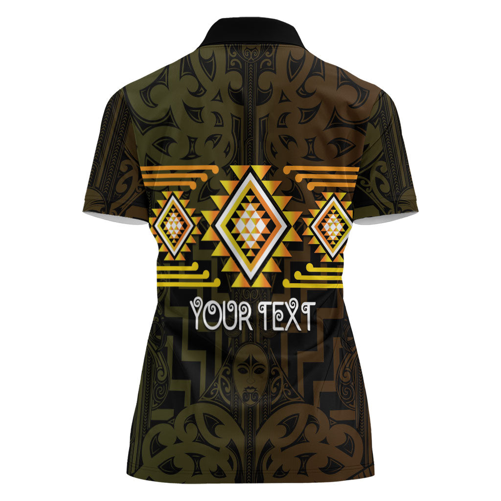 Aotearoa Atua Mahuika Personalised Women Polo Shirt Maori Goddess Of Fire Taniko Motifs