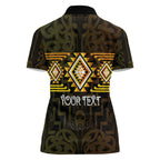 Aotearoa Atua Mahuika Personalised Women Polo Shirt Maori Goddess Of Fire Taniko Motifs