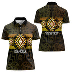 Aotearoa Atua Mahuika Personalised Women Polo Shirt Maori Goddess Of Fire Taniko Motifs