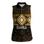 Aotearoa Atua Mahuika Personalised Women Sleeveless Polo Shirt Maori Goddess Of Fire Taniko Motifs