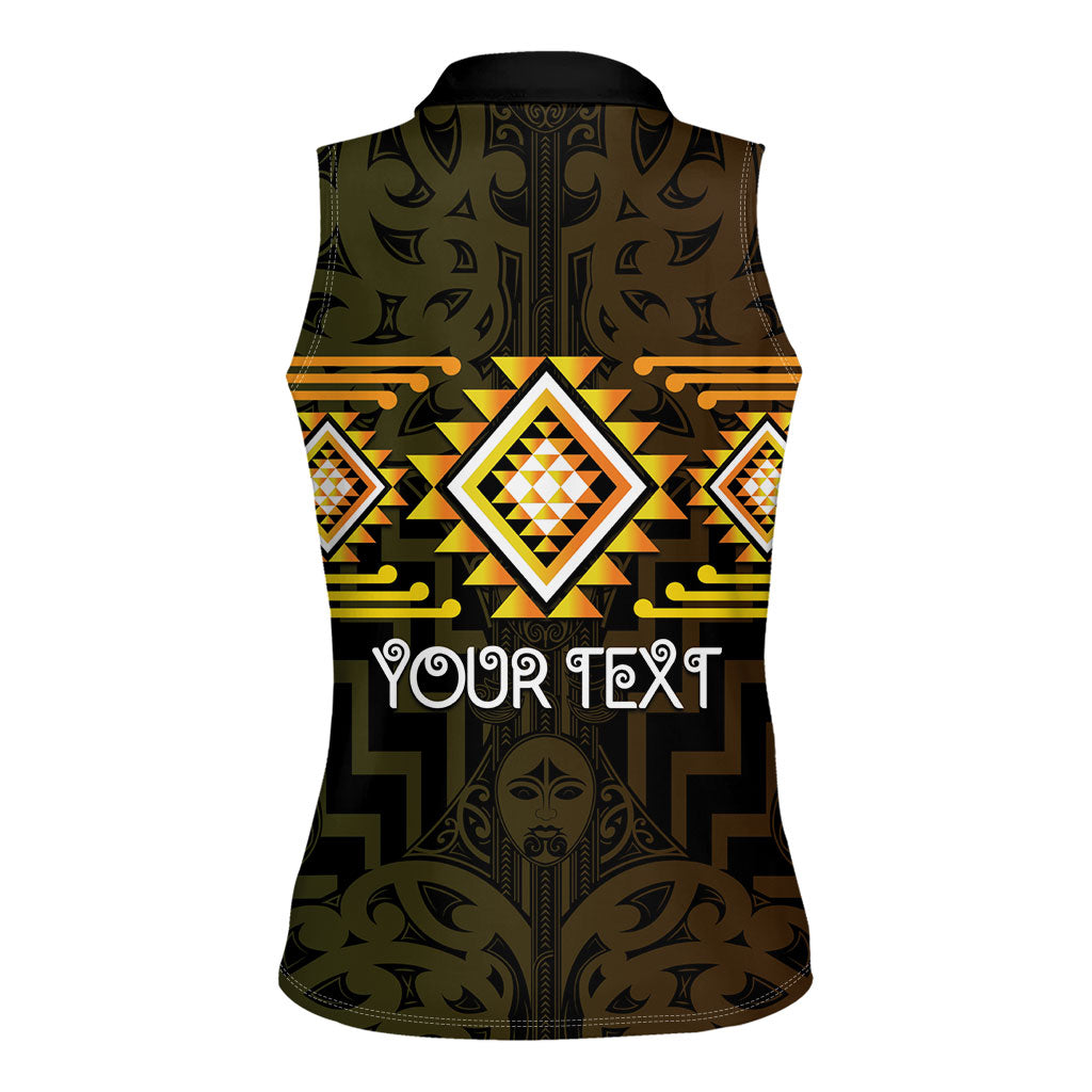 Aotearoa Atua Mahuika Personalised Women Sleeveless Polo Shirt Maori Goddess Of Fire Taniko Motifs