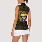 Aotearoa Atua Mahuika Personalised Women Sleeveless Polo Shirt Maori Goddess Of Fire Taniko Motifs