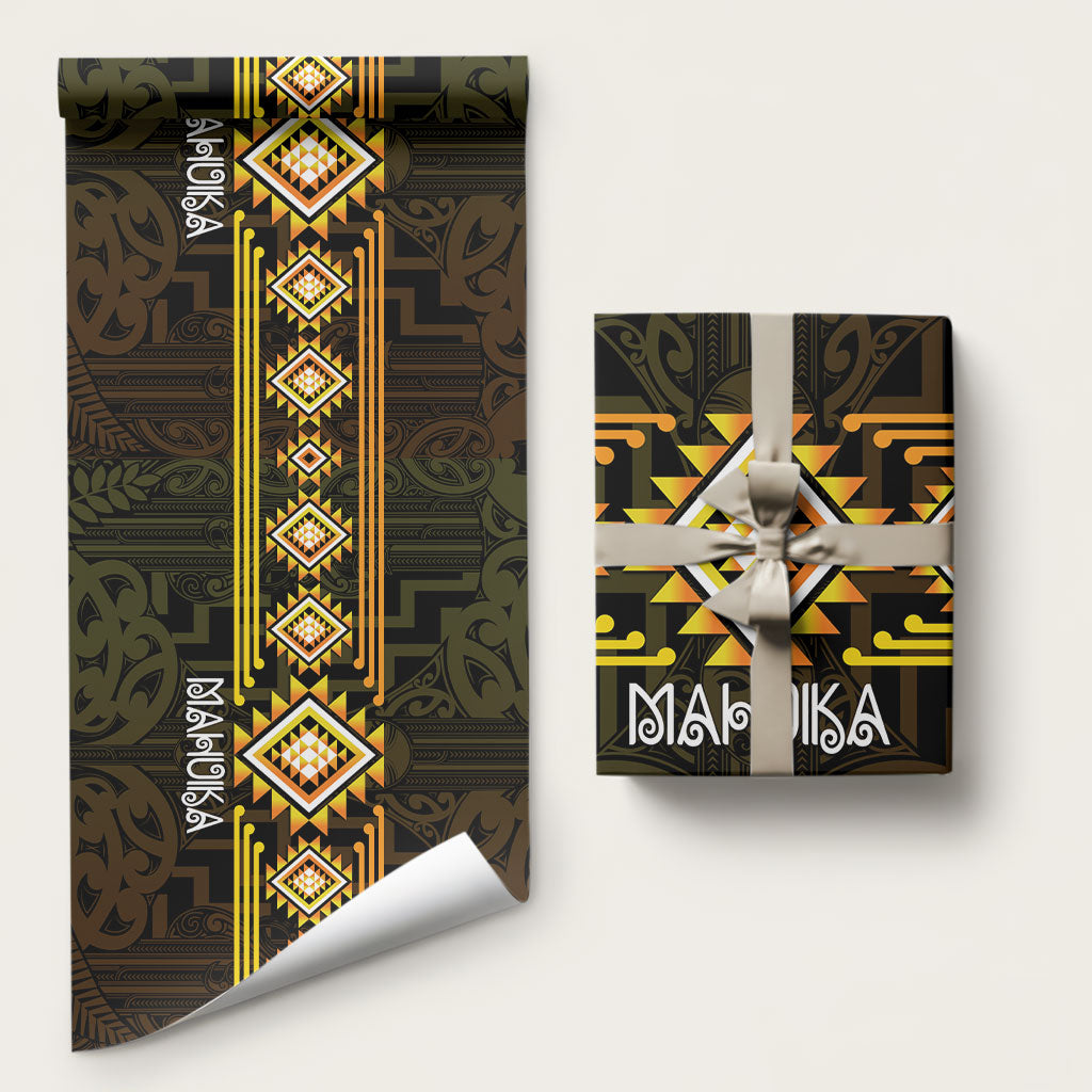 Aotearoa Atua Mahuika Wrapping Paper Maori Goddess Of Fire Taniko Motifs
