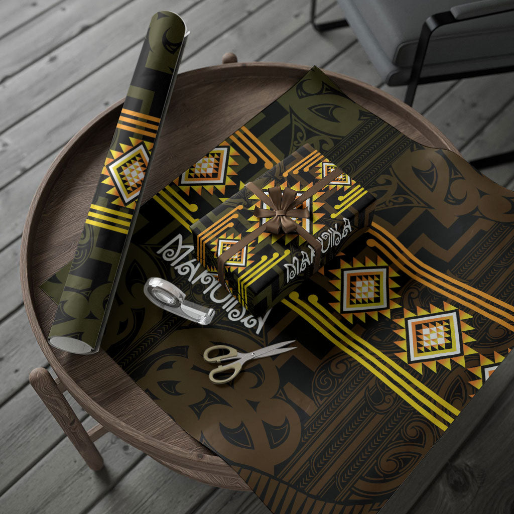 Aotearoa Atua Mahuika Wrapping Paper Maori Goddess Of Fire Taniko Motifs