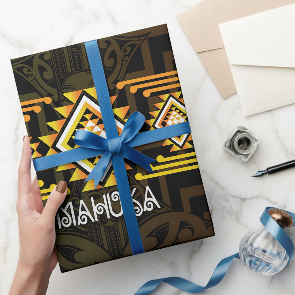 Aotearoa Atua Mahuika Wrapping Paper Maori Goddess Of Fire Taniko Motifs