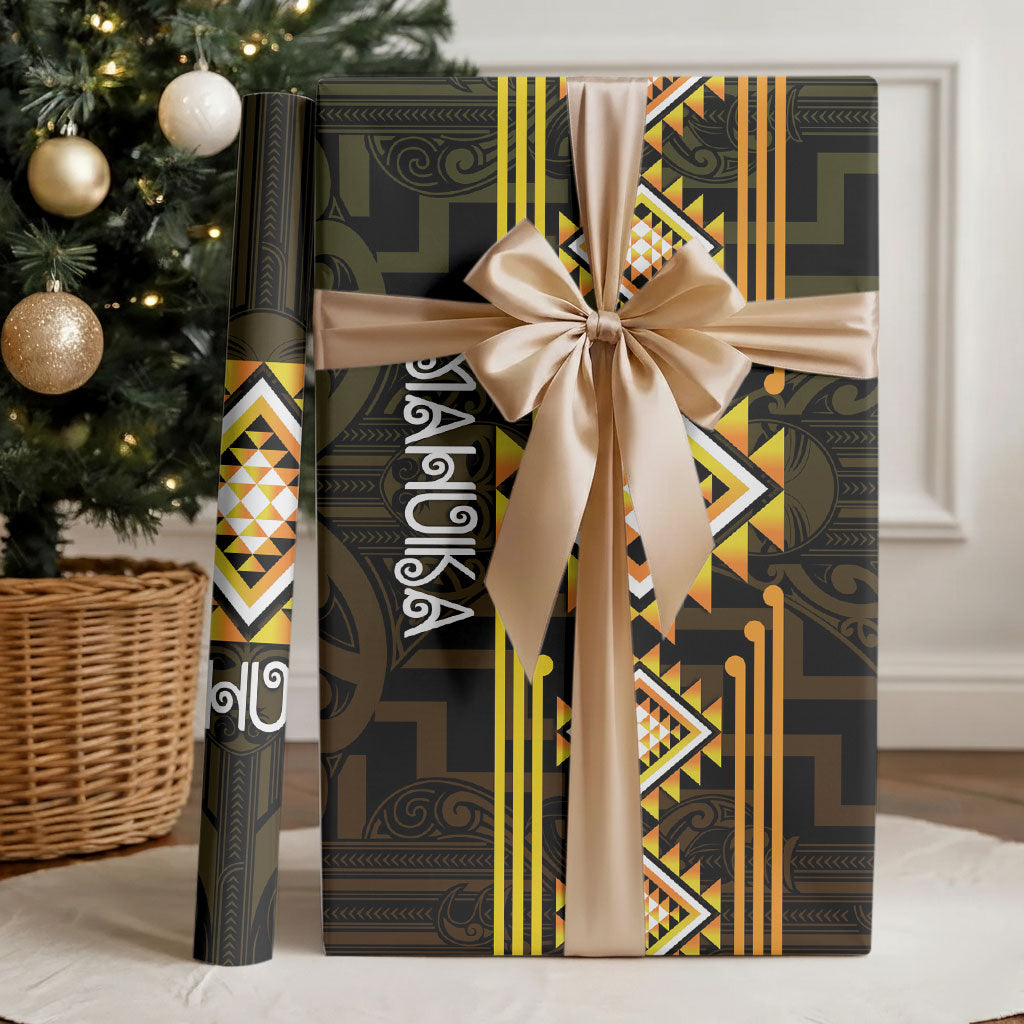 Aotearoa Atua Mahuika Wrapping Paper Maori Goddess Of Fire Taniko Motifs