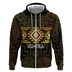 Aotearoa Atua Mahuika Personalised Zip Hoodie Maori Goddess Of Fire Taniko Motifs