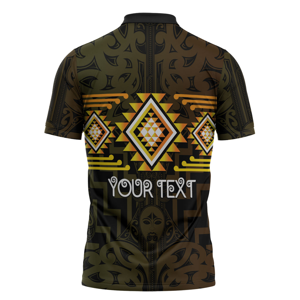 Aotearoa Atua Mahuika Personalised Zipper Polo Shirt Maori Goddess Of Fire Taniko Motifs