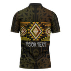 Aotearoa Atua Mahuika Personalised Zipper Polo Shirt Maori Goddess Of Fire Taniko Motifs