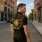 Aotearoa Atua Mahuika Personalised Zipper Polo Shirt Maori Goddess Of Fire Taniko Motifs