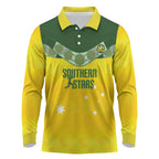 Australia Cricket Custom Long Sleeve Polo Shirt Go Southern Stars Sporty Style