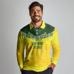 Australia Cricket Custom Long Sleeve Polo Shirt Go Southern Stars Sporty Style