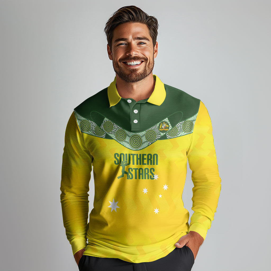 Australia Cricket Custom Long Sleeve Polo Shirt Go Southern Stars Sporty Style