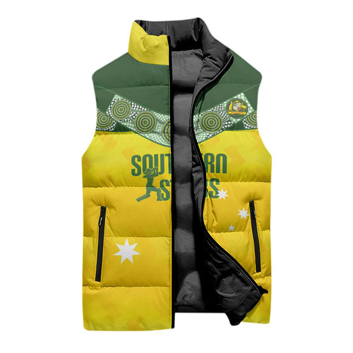 Australia Cricket Custom Sleeveless Puffer Jacket Go Southern Stars Sporty Style