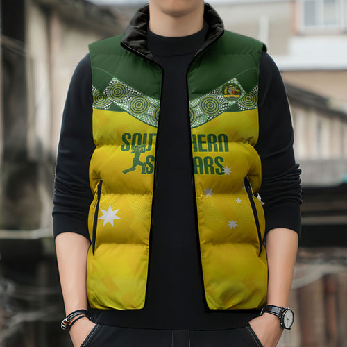 Australia Cricket Custom Sleeveless Puffer Jacket Go Southern Stars Sporty Style