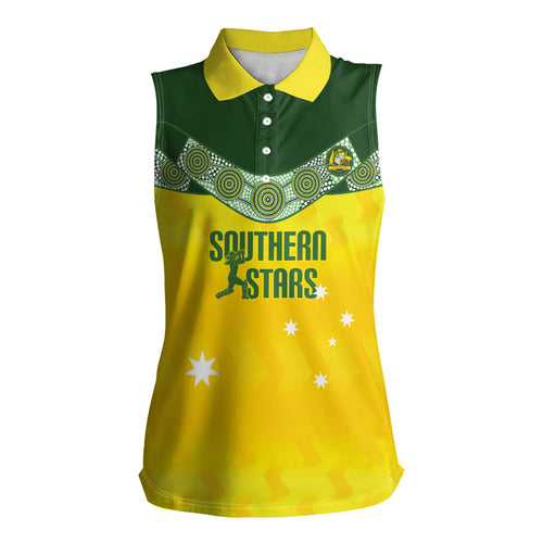 Australia Cricket Custom Women Sleeveless Polo Shirt Go Southern Stars Sporty Style