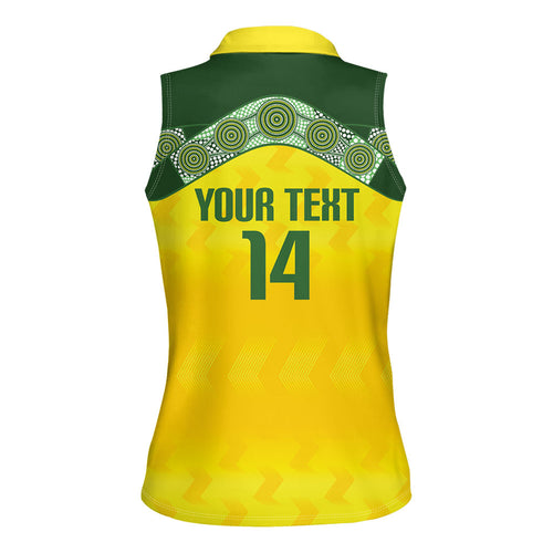 Australia Cricket Custom Women Sleeveless Polo Shirt Go Southern Stars Sporty Style
