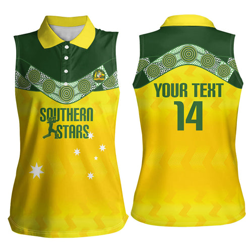 Australia Cricket Custom Women Sleeveless Polo Shirt Go Southern Stars Sporty Style