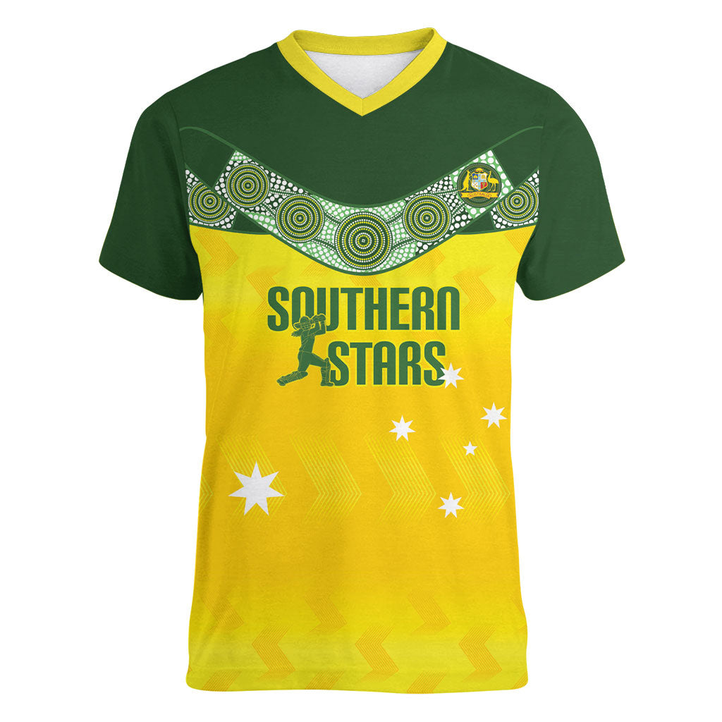 Australia Cricket Custom Women V-Neck T-Shirt Go Southern Stars Sporty Style