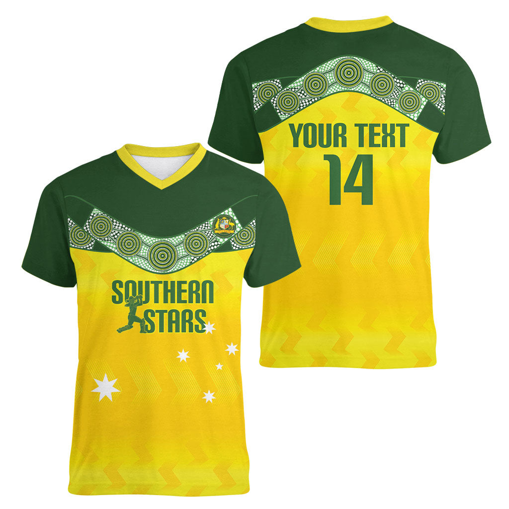Australia Cricket Custom Women V-Neck T-Shirt Go Southern Stars Sporty Style