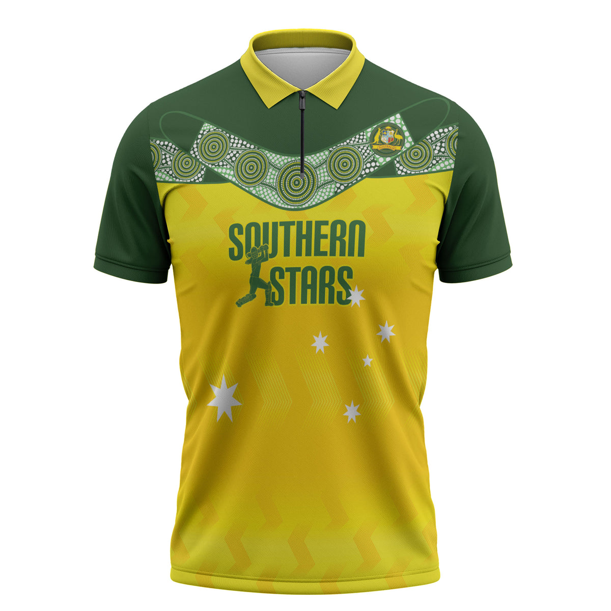 Australia Cricket Custom Zipper Polo Shirt Go Southern Stars Sporty Style