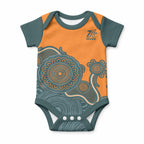 Australia Rugby Sevens Custom Baby Onesie Go Aussie Women's 7s Aboriginal Art
