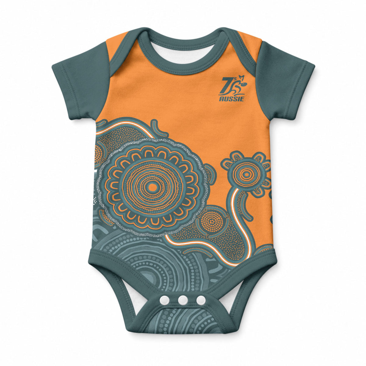 Australia Rugby Sevens Custom Baby Onesie Go Aussie Women's 7s Aboriginal Art