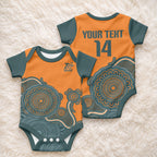 Australia Rugby Sevens Custom Baby Onesie Go Aussie Women's 7s Aboriginal Art