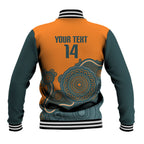 Australia Rugby Sevens Custom Baseball Jacket Go Aussie Women's 7s Aboriginal Art