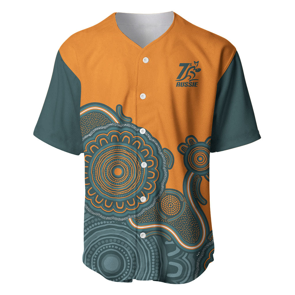 Australia Rugby Sevens Custom Baseball Jersey Go Aussie Women's 7s Aboriginal Art