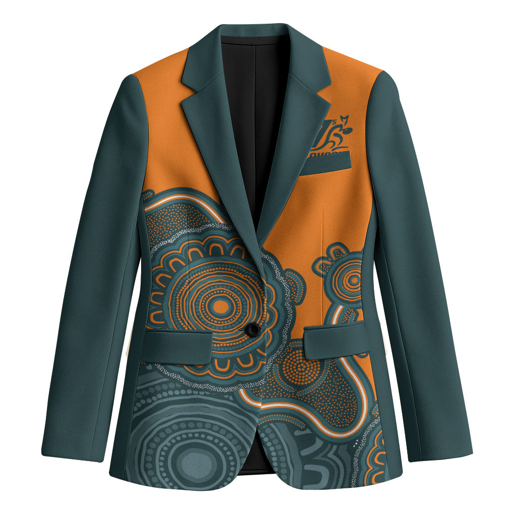 Australia Rugby Sevens Custom Blazer Go Aussie Women's 7s Aboriginal Art