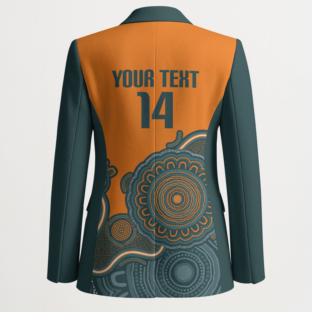 Australia Rugby Sevens Custom Blazer Go Aussie Women's 7s Aboriginal Art