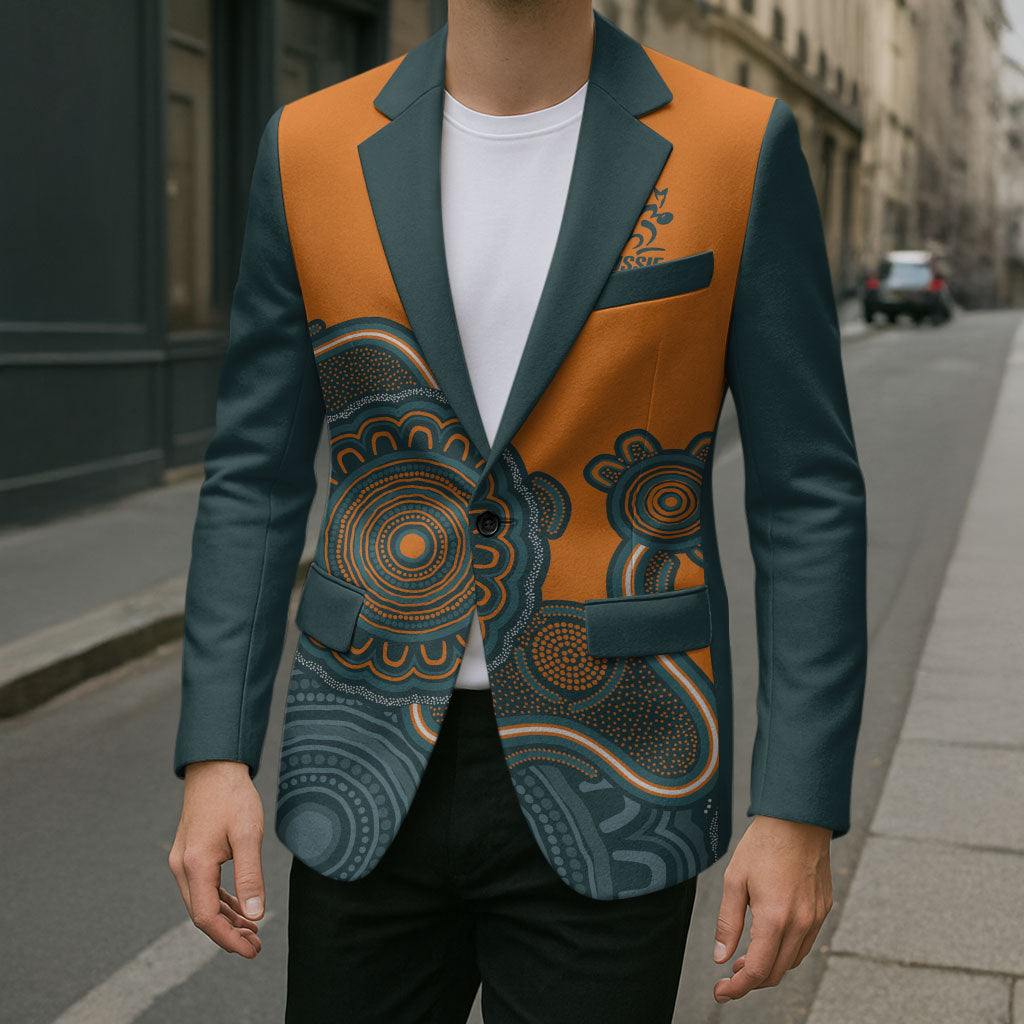Australia Rugby Sevens Custom Blazer Go Aussie Women's 7s Aboriginal Art