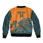 Australia Rugby Sevens Custom Bomber Jacket Go Aussie Women's 7s Aboriginal Art