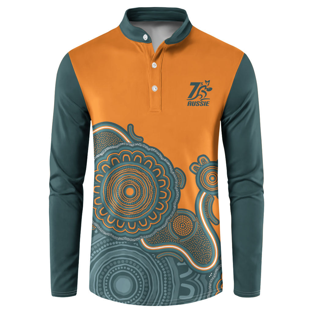 Australia Rugby Sevens Custom Button Sweatshirt Go Aussie Women's 7s Aboriginal Art