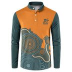 Australia Rugby Sevens Custom Button Sweatshirt Go Aussie Women's 7s Aboriginal Art