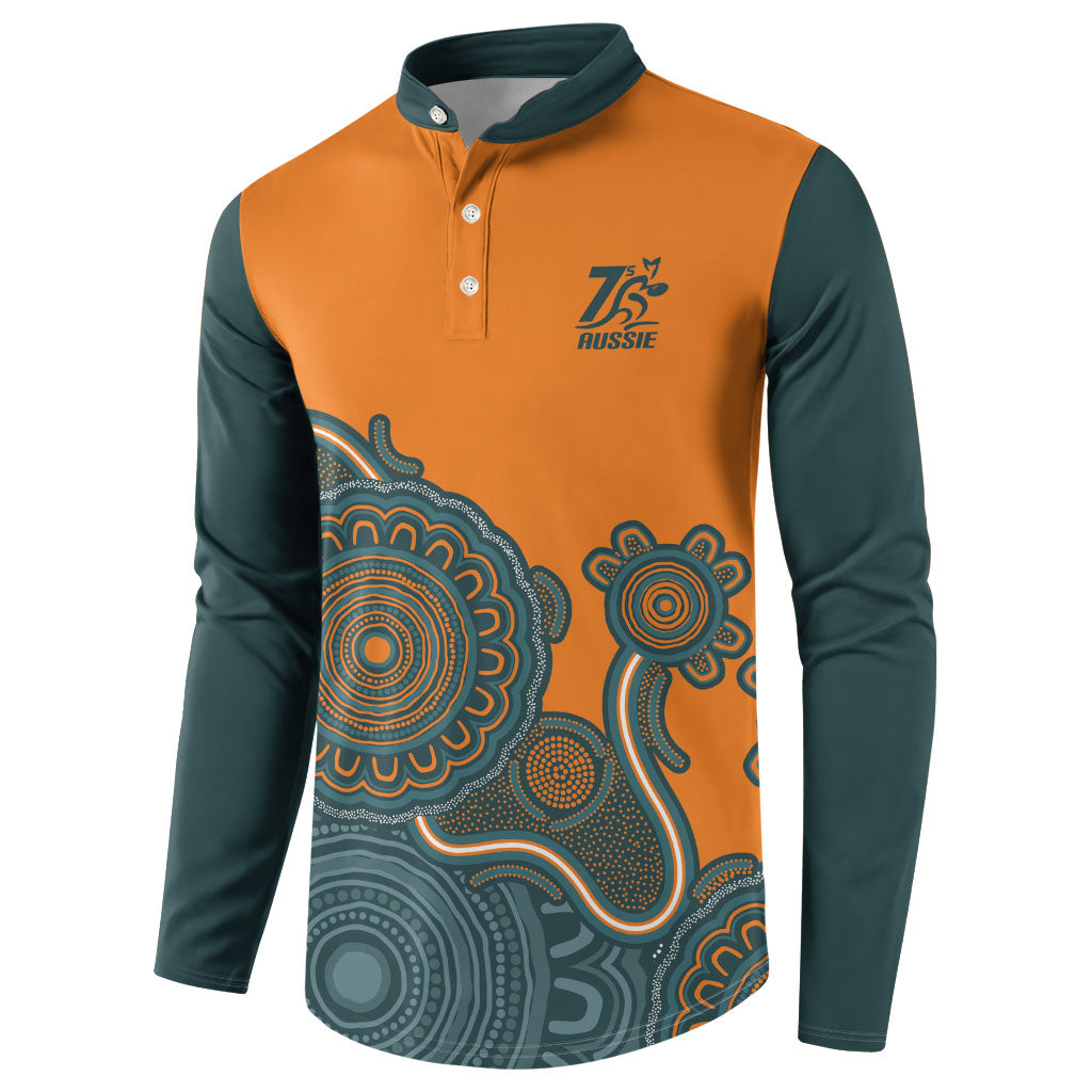 Australia Rugby Sevens Custom Button Sweatshirt Go Aussie Women's 7s Aboriginal Art