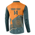 Australia Rugby Sevens Custom Button Sweatshirt Go Aussie Women's 7s Aboriginal Art
