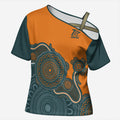 Australia Rugby Sevens Custom Cross Shoulder Shirt Go Aussie Women's 7s Aboriginal Art