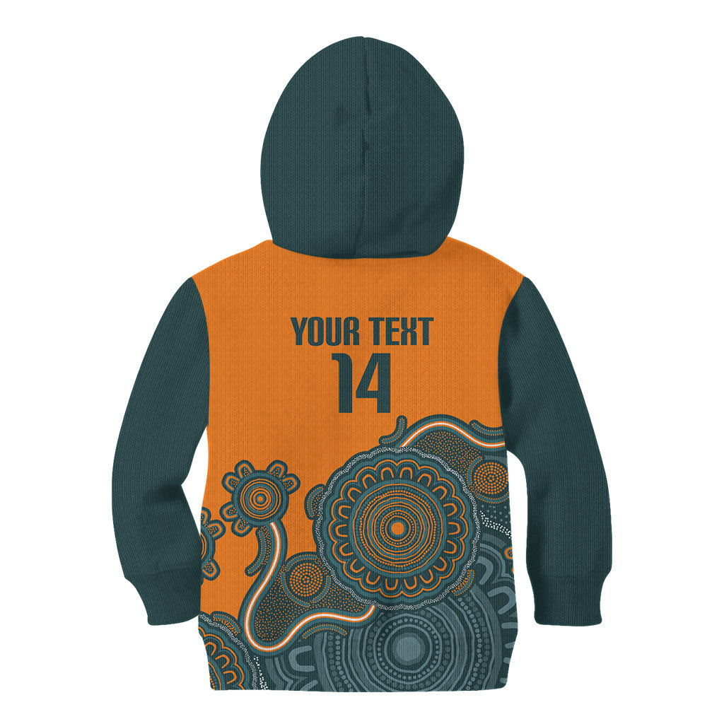 Australia Rugby Sevens Custom Kid Hoodie Go Aussie Women's 7s Aboriginal Art