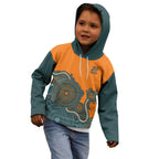 Australia Rugby Sevens Custom Kid Hoodie Go Aussie Women's 7s Aboriginal Art