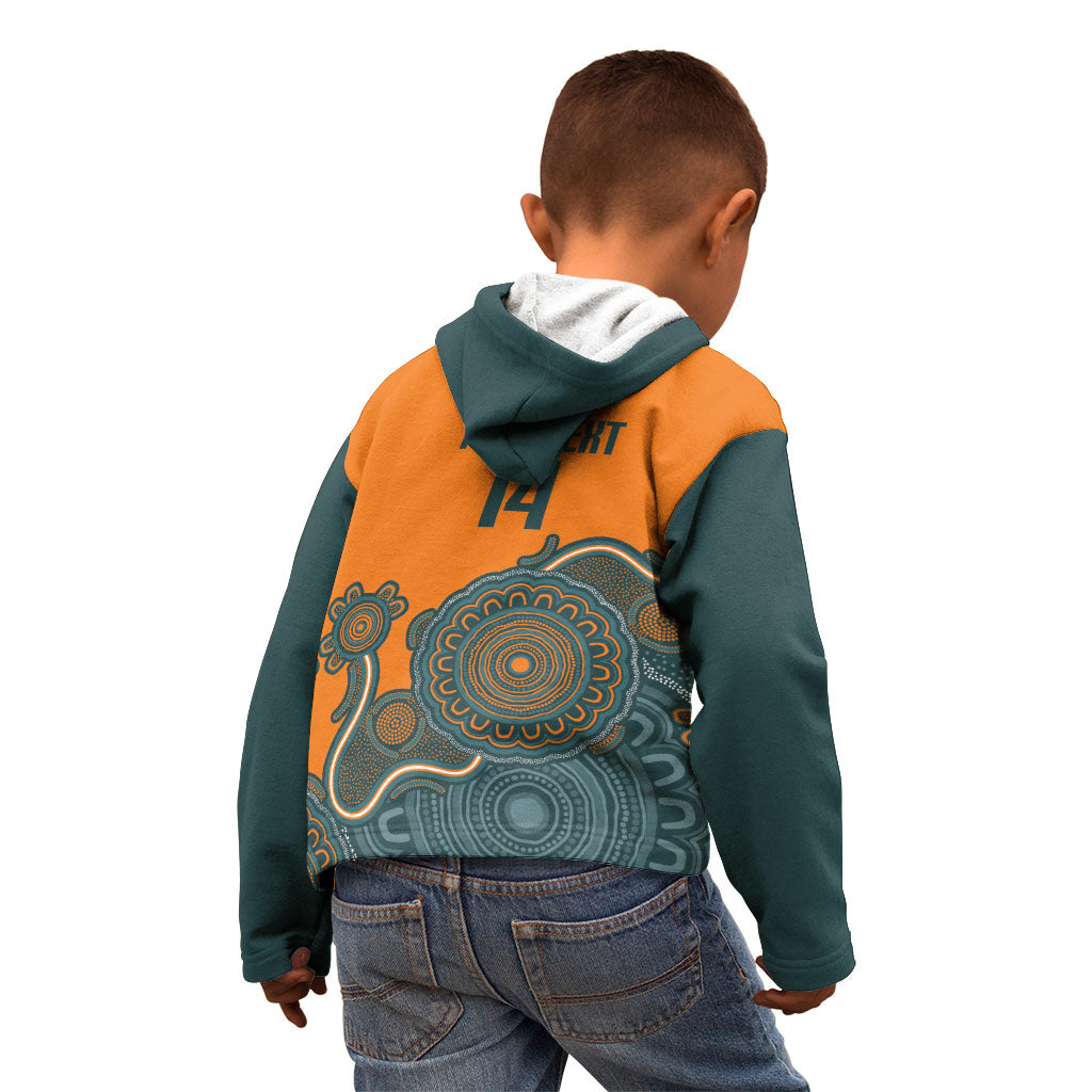 Australia Rugby Sevens Custom Kid Hoodie Go Aussie Women's 7s Aboriginal Art