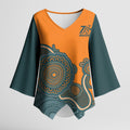 Australia Rugby Sevens Custom Kimono Sleeve Blouse Go Aussie Women's 7s Aboriginal Art