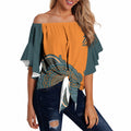 Australia Rugby Sevens Custom Off Shoulder Wrap Waist Top Go Aussie Women's 7s Aboriginal Art