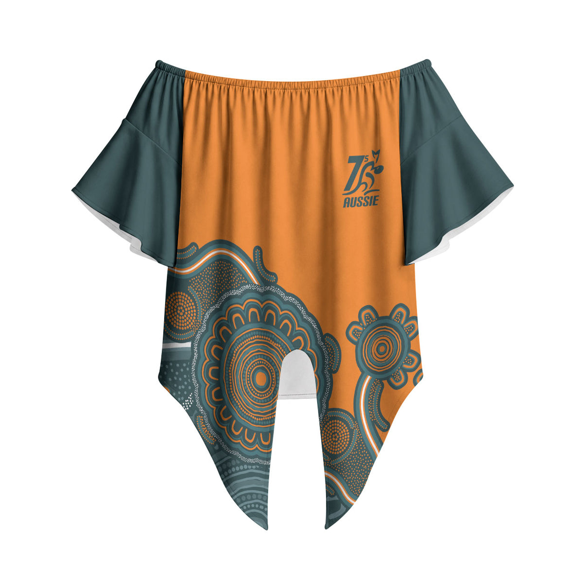 Australia Rugby Sevens Custom Off Shoulder Wrap Waist Top Go Aussie Women's 7s Aboriginal Art