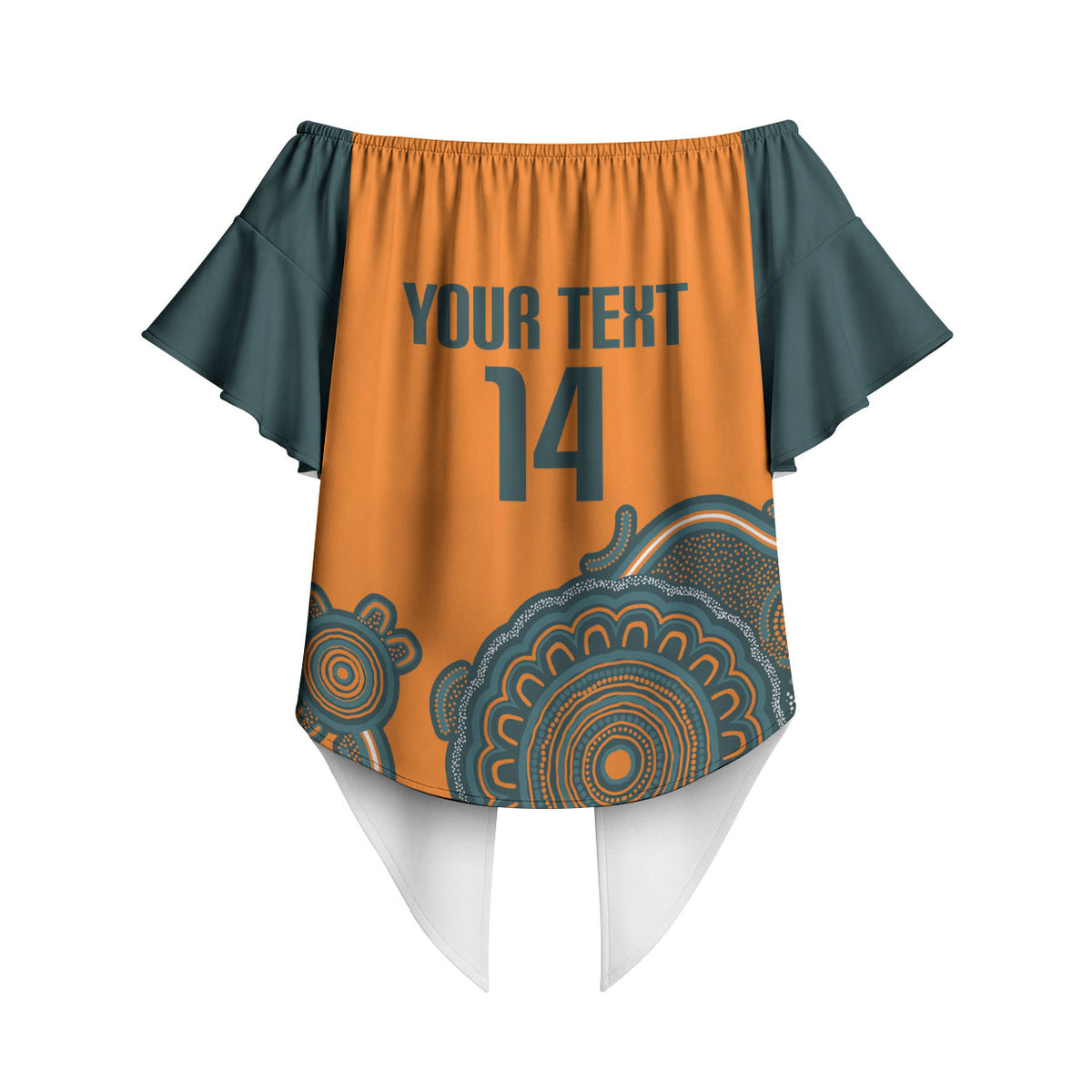 Australia Rugby Sevens Custom Off Shoulder Wrap Waist Top Go Aussie Women's 7s Aboriginal Art