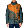 Australia Rugby Sevens Custom Padded Jacket Go Aussie Women's 7s Aboriginal Art