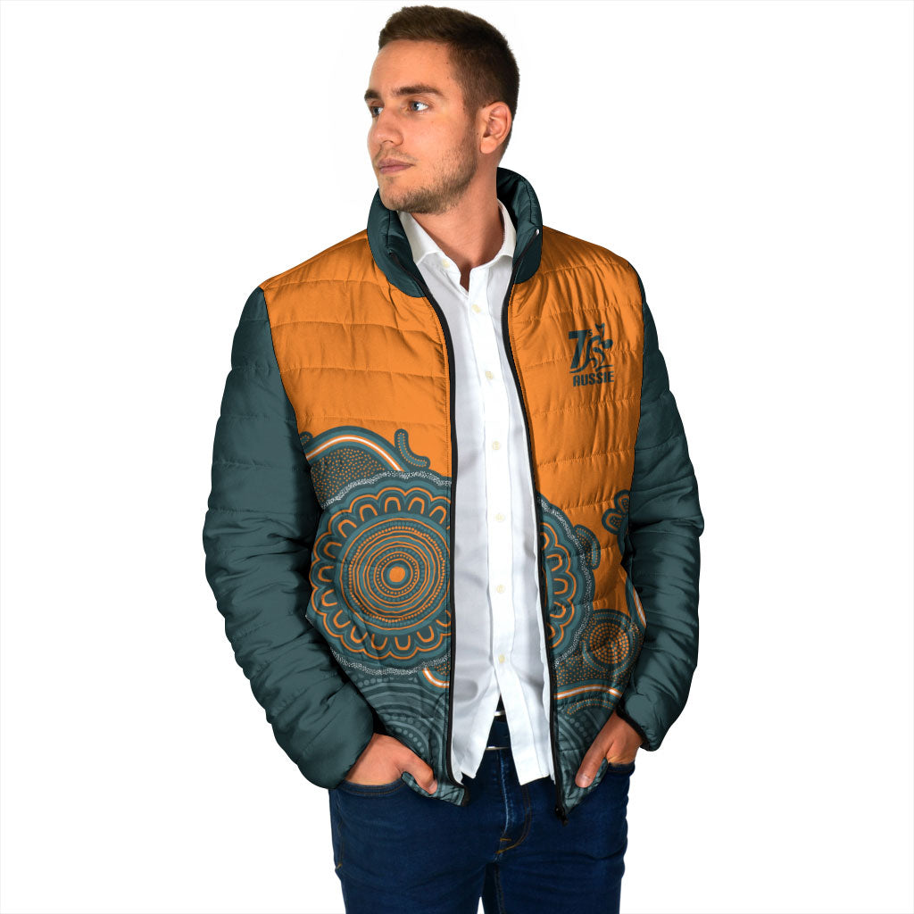 Australia Rugby Sevens Custom Padded Jacket Go Aussie Women's 7s Aboriginal Art