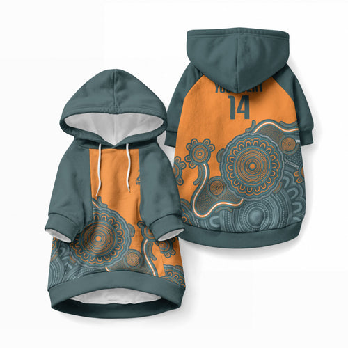 Australia Rugby Sevens Custom Pet Hoodie Go Aussie Women's 7s Aboriginal Art